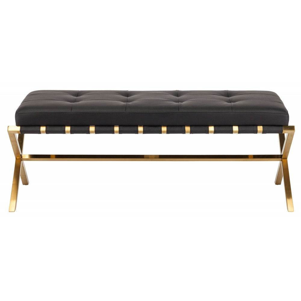 Auguste Black Naugahyde Occasional Bench, HGTB333