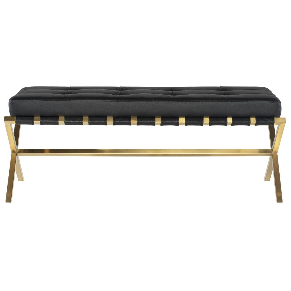 Auguste Black Naugahyde Occasional Bench, HGTB333