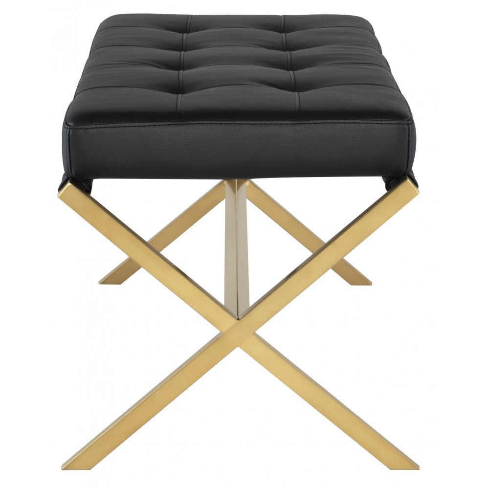 Auguste Black Naugahyde Occasional Bench, HGTB333