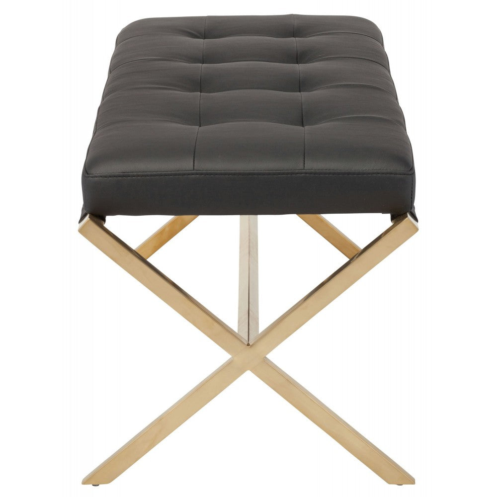 Auguste Black Naugahyde Occasional Bench, HGTB333