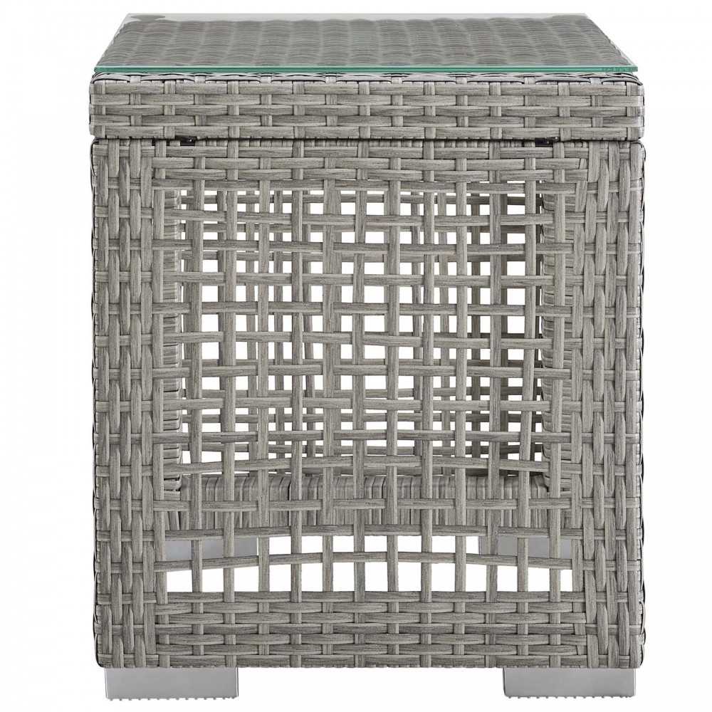 Aura 3 Piece Outdoor Patio Wicker Rattan Set, Gray Navy, EEI-3595-GRY-NAV-SET