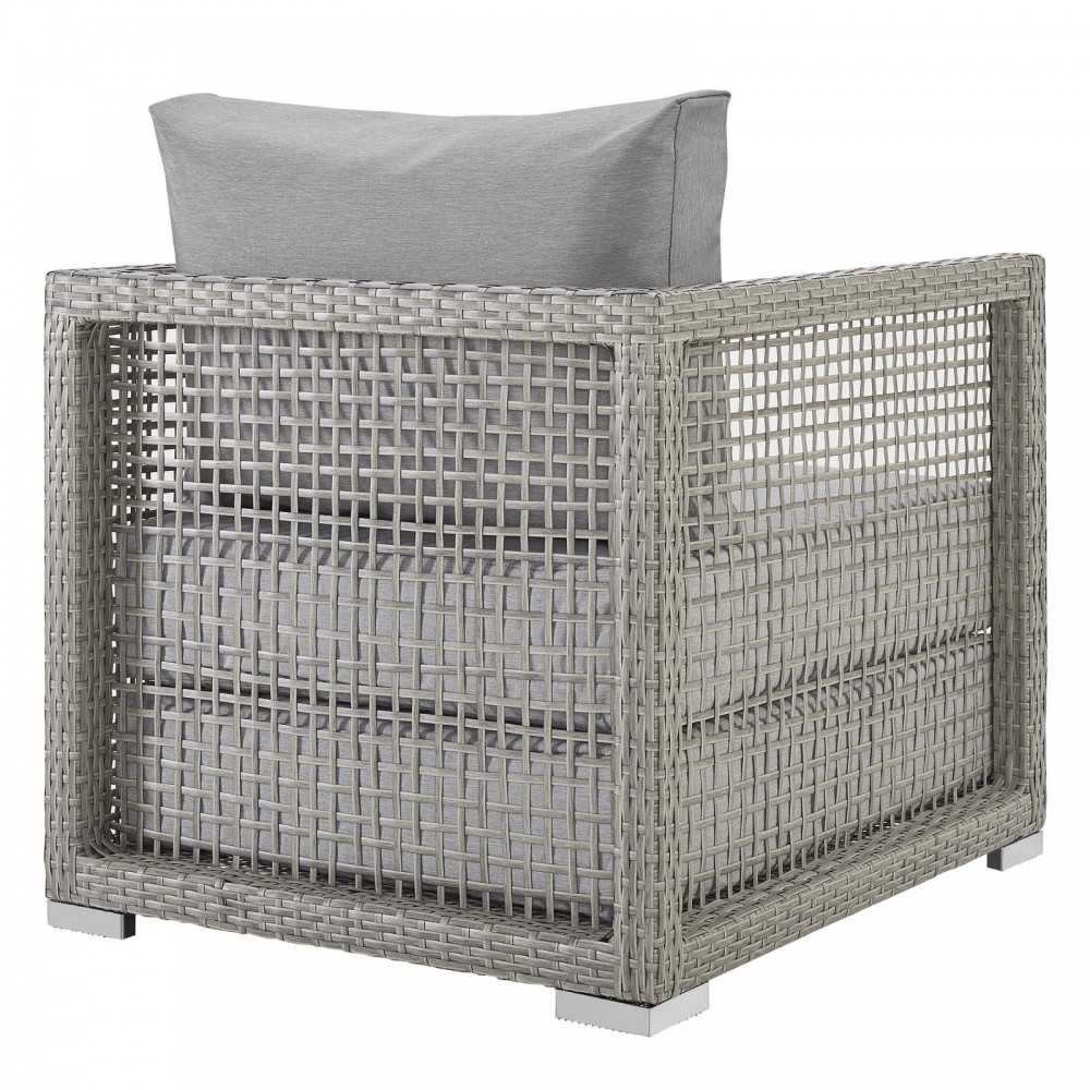 Aura 3 Piece Outdoor Patio Wicker Rattan Set, Gray Gray, EEI-3597-GRY-GRY-SET