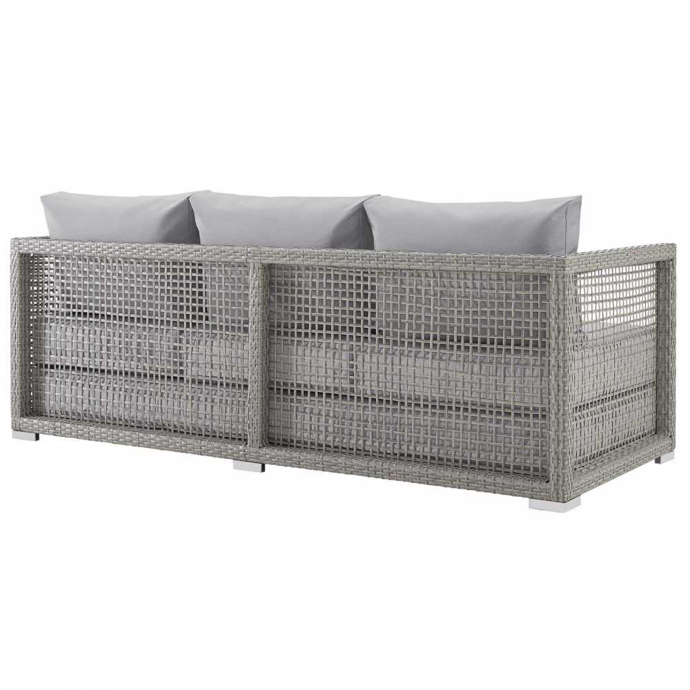 Aura 3 Piece Outdoor Patio Wicker Rattan Set, Gray Gray, EEI-3599-GRY-GRY-SET