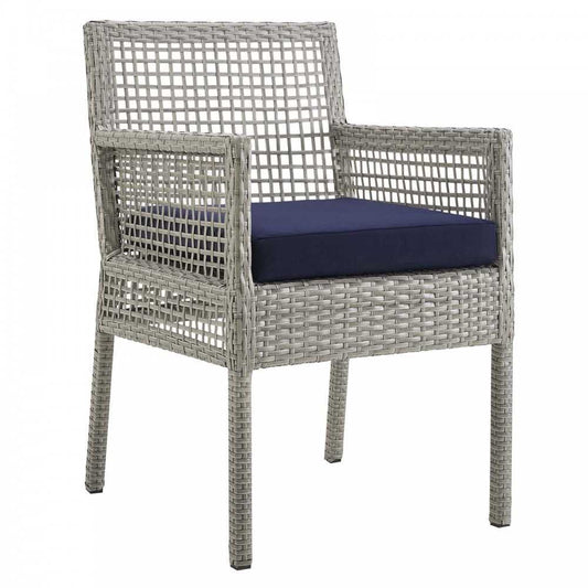Aura Outdoor Patio Wicker Rattan Dining Armchair, Gold, EEI-2920-GRY-NAV