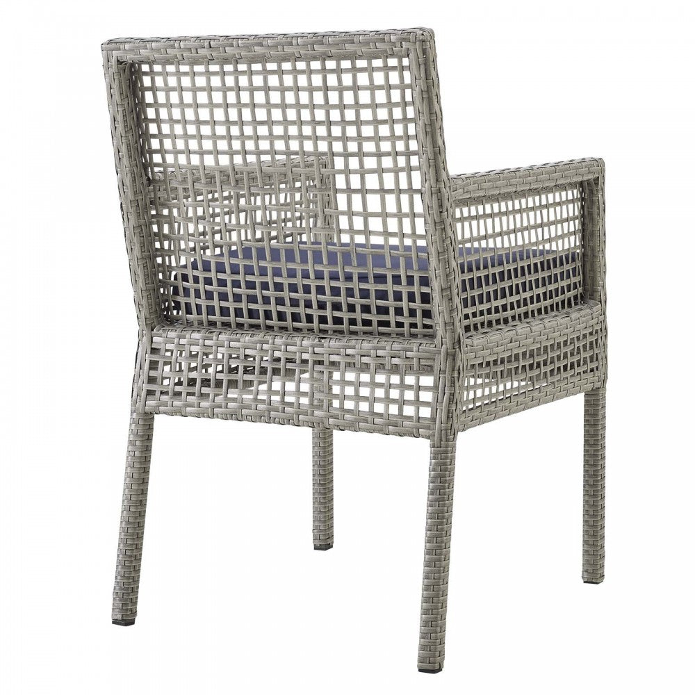 Aura Outdoor Patio Wicker Rattan Dining Armchair, Gold, EEI-2920-GRY-NAV