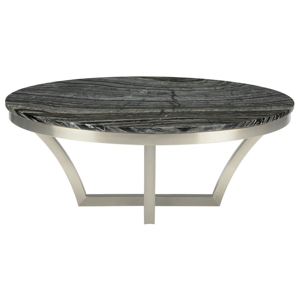 Aurora Black Wood Vein Stone Coffee Table, HGNA292