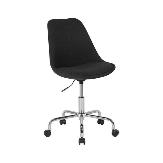 Aurora Series Mid-Back Black Fabric Task Office Chair with Pneumatic Lift and Chrome Base