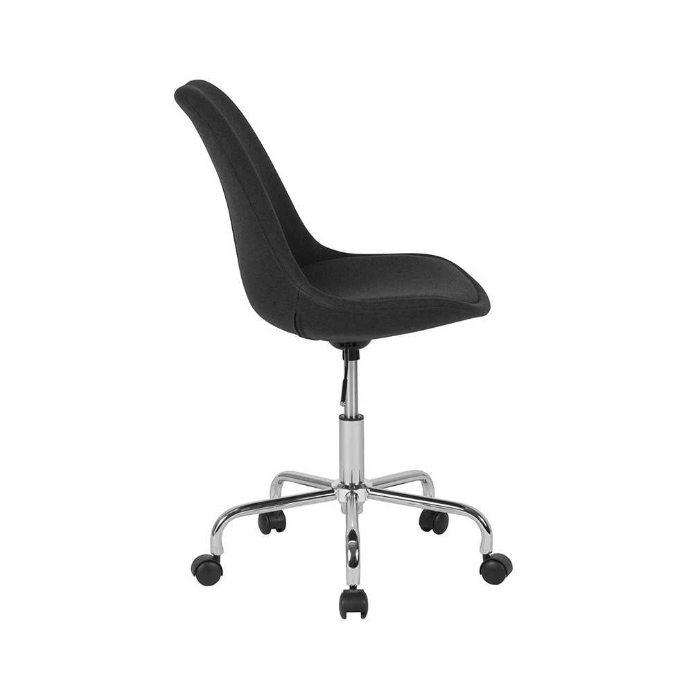Aurora Series Mid-Back Black Fabric Task Office Chair with Pneumatic Lift and Chrome Base