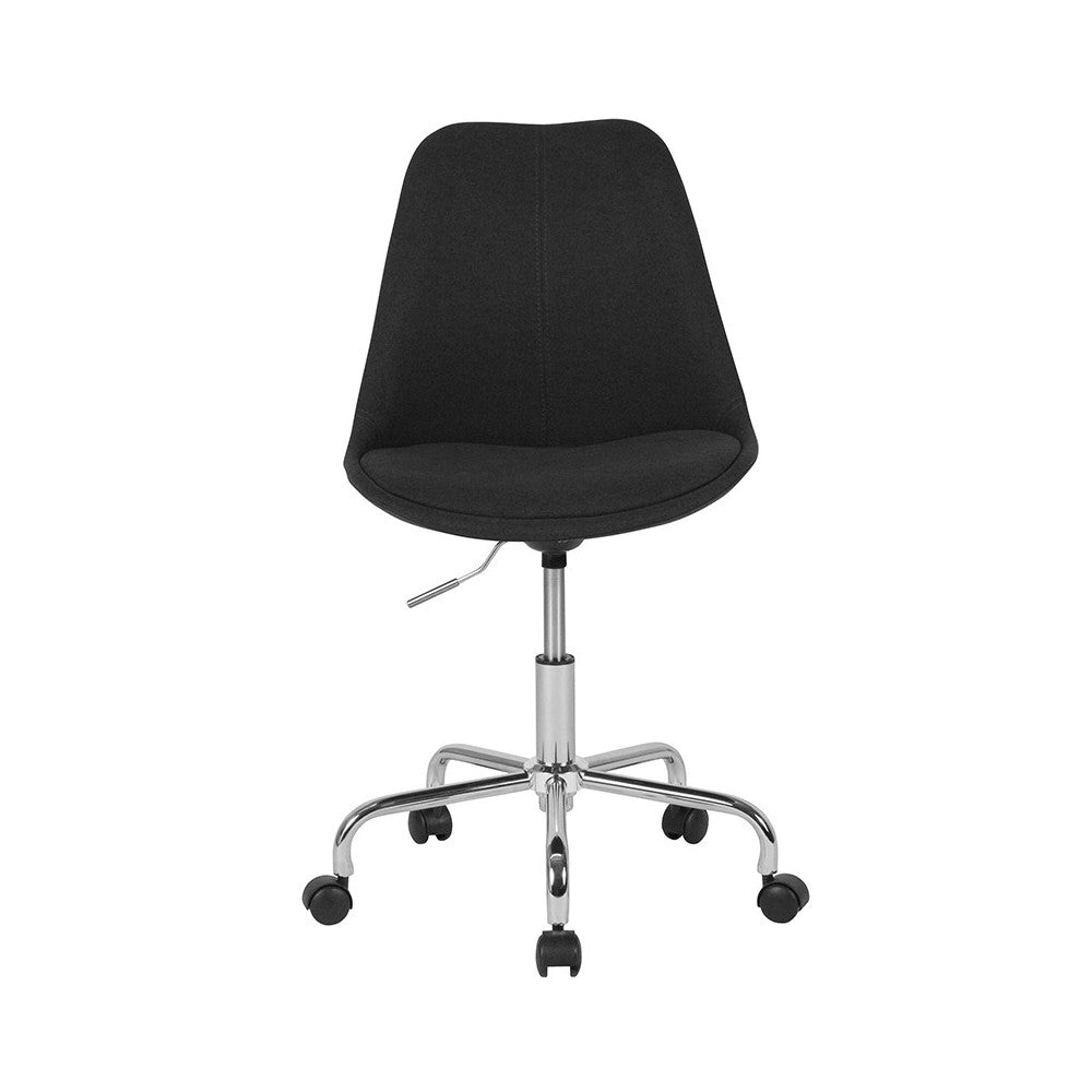 Aurora Series Mid-Back Black Fabric Task Office Chair with Pneumatic Lift and Chrome Base