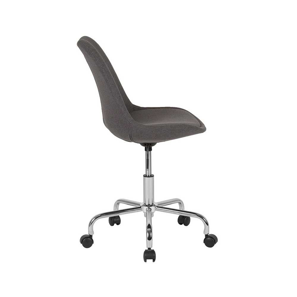 Aurora Series Mid-Back Dark Gray Fabric Task Office Chair with Pneumatic Lift and Chrome Base