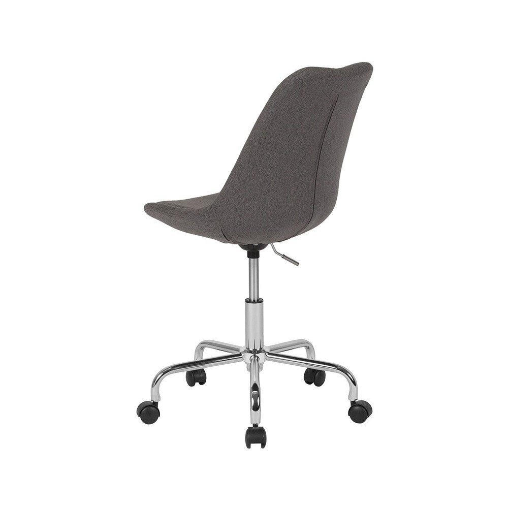 Aurora Series Mid-Back Dark Gray Fabric Task Office Chair with Pneumatic Lift and Chrome Base