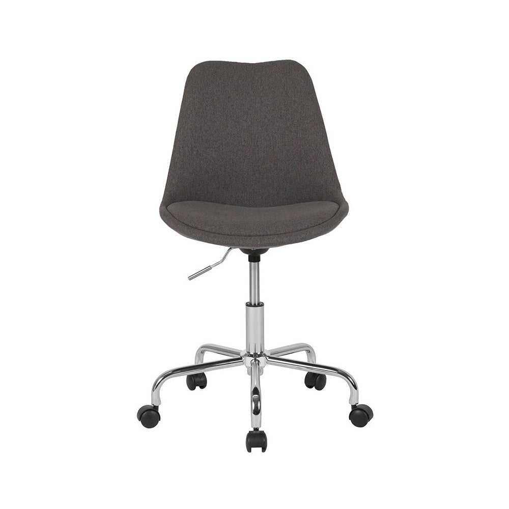 Aurora Series Mid-Back Dark Gray Fabric Task Office Chair with Pneumatic Lift and Chrome Base