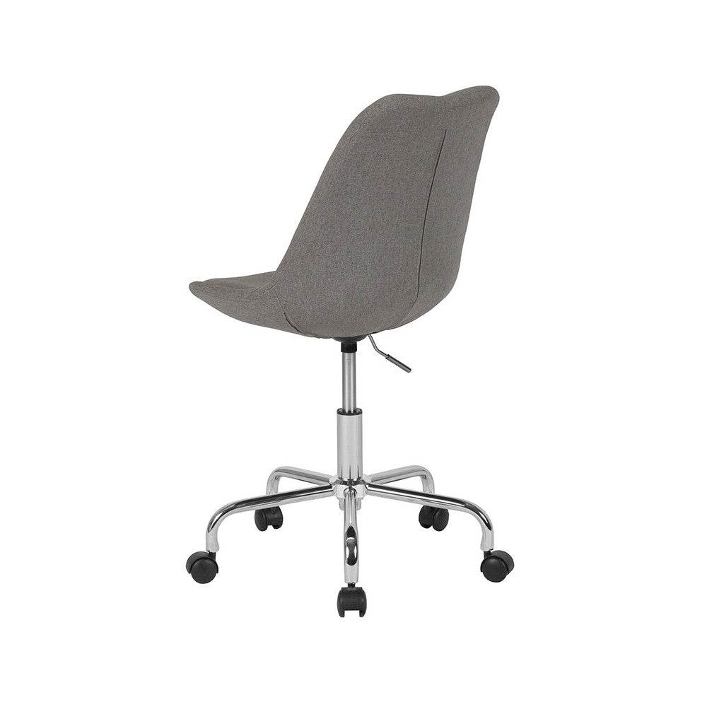 Aurora Series Mid-Back Light Gray Fabric Task Office Chair with Pneumatic Lift and Chrome Base