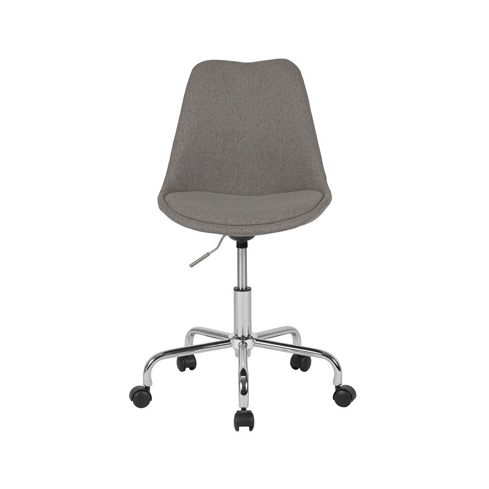 Aurora Series Mid-Back Light Gray Fabric Task Office Chair with Pneumatic Lift and Chrome Base