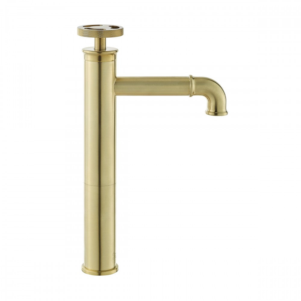 Avallon Single Hole, Single-Handle Wheel, High Arc Bathroom Faucet, Brushed Gold