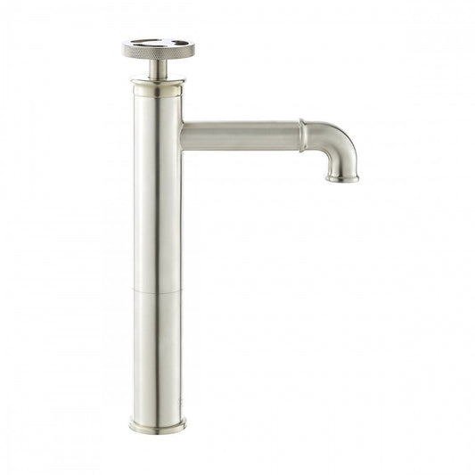 Avallon Single Hole, Single-Handle Wheel, High Arc Faucet in Brushed Nickel