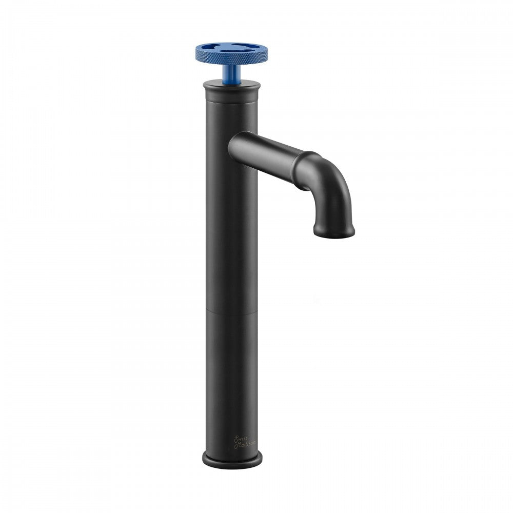 Avallon Single Hole, Single-Handle Wheel, High Arc Faucet in Matte Black