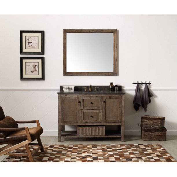 48" Solid Wood Sink Vanity, Moon Stone Top