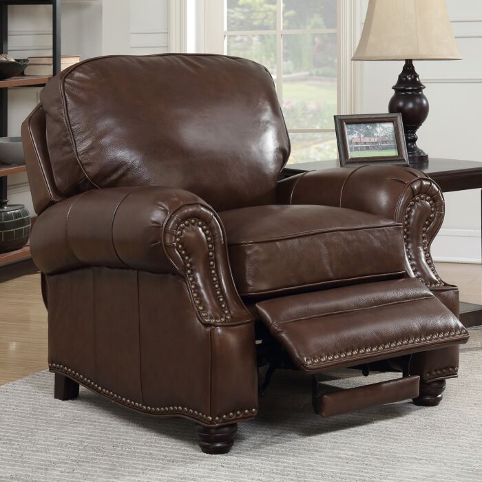 Barcalounger Longhorn Leather Recliner - Shoreham Chocolate