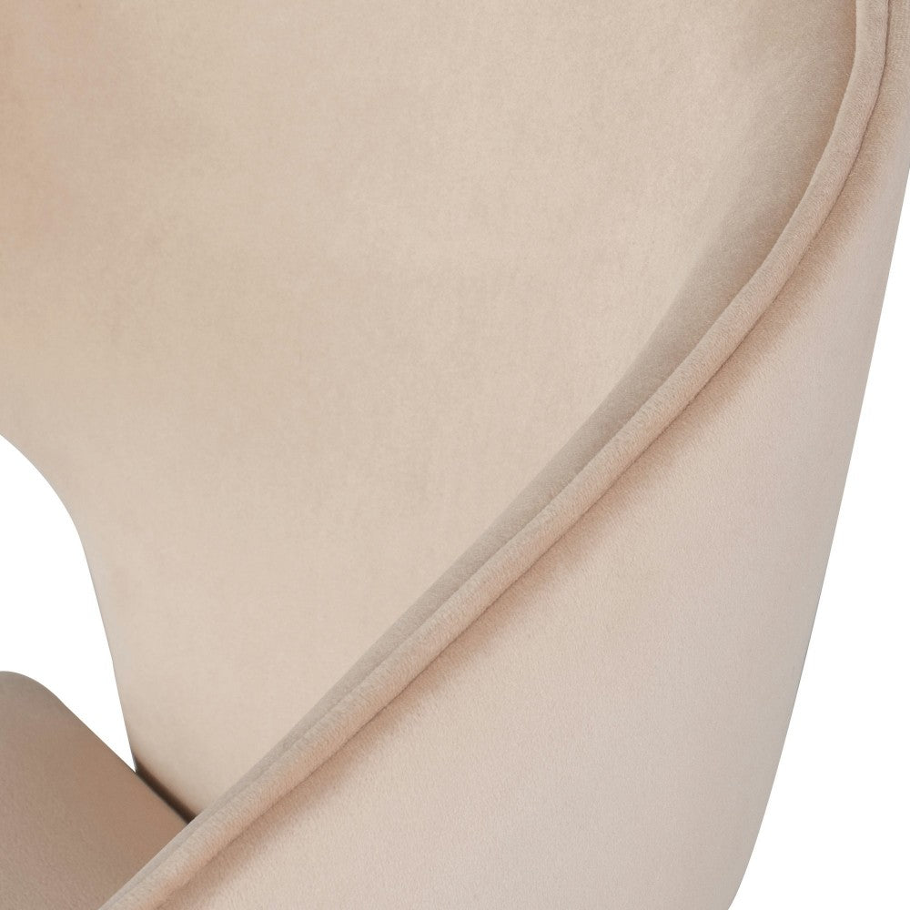 Bandi Peach Velour Fabric Dining Chair