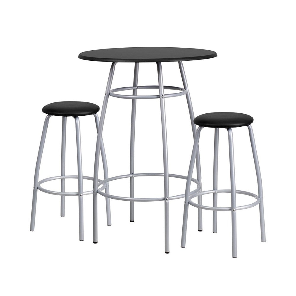 Bar Height Table Set with Padded Stools