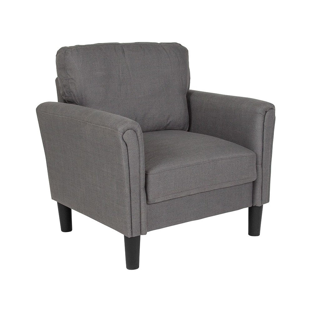 Bari Upholstered Chair in Dark Gray Fabric