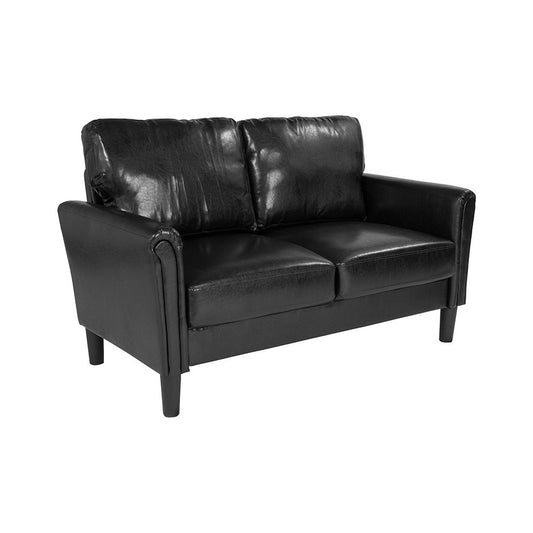Bari Upholstered Loveseat in Black LeatherSoft