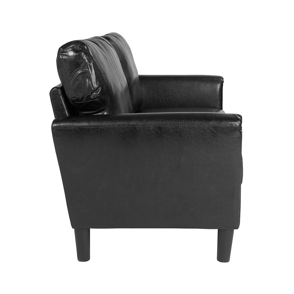 Bari Upholstered Loveseat in Black LeatherSoft
