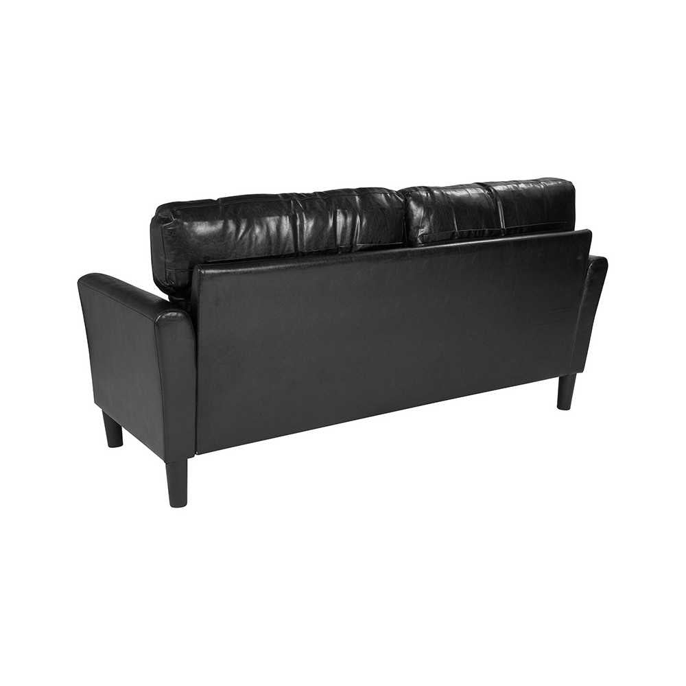Bari Upholstered Sofa in Black LeatherSoft