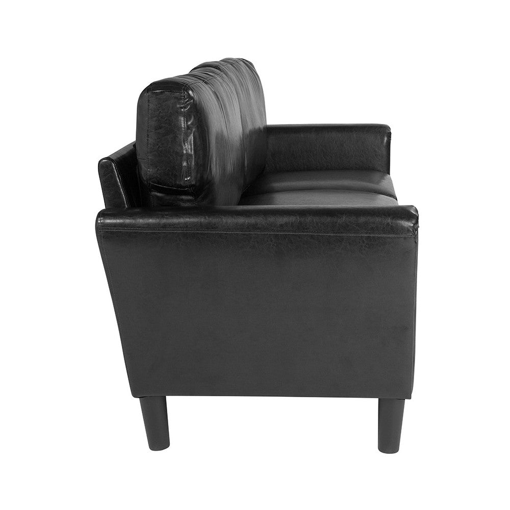 Bari Upholstered Sofa in Black LeatherSoft