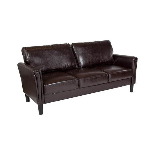 Bari Upholstered Sofa in Brown LeatherSoft