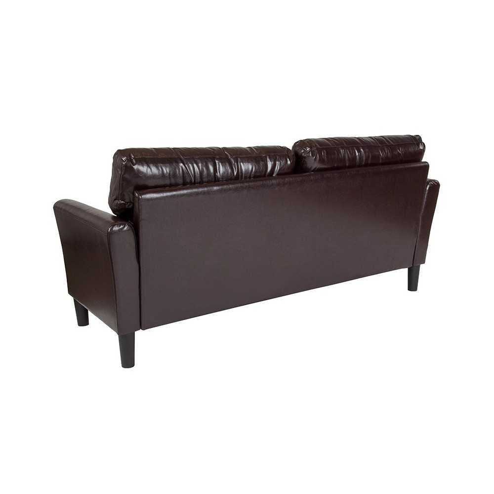 Bari Upholstered Sofa in Brown LeatherSoft