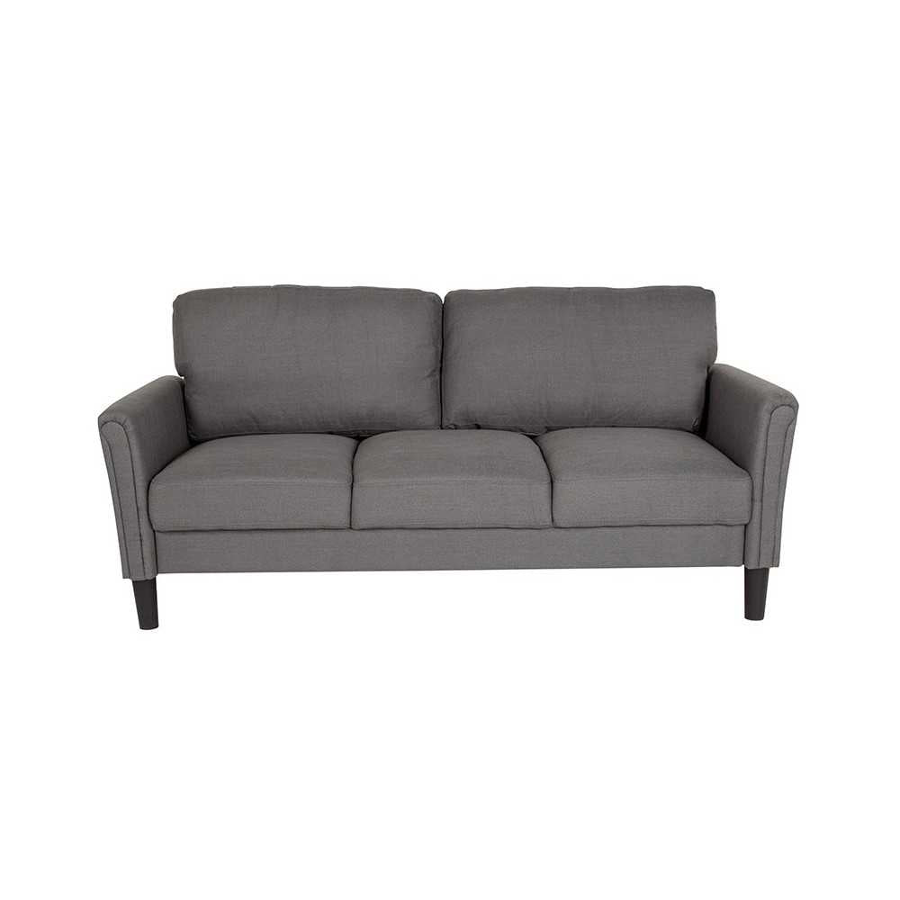Bari Upholstered Sofa in Dark Gray Fabric