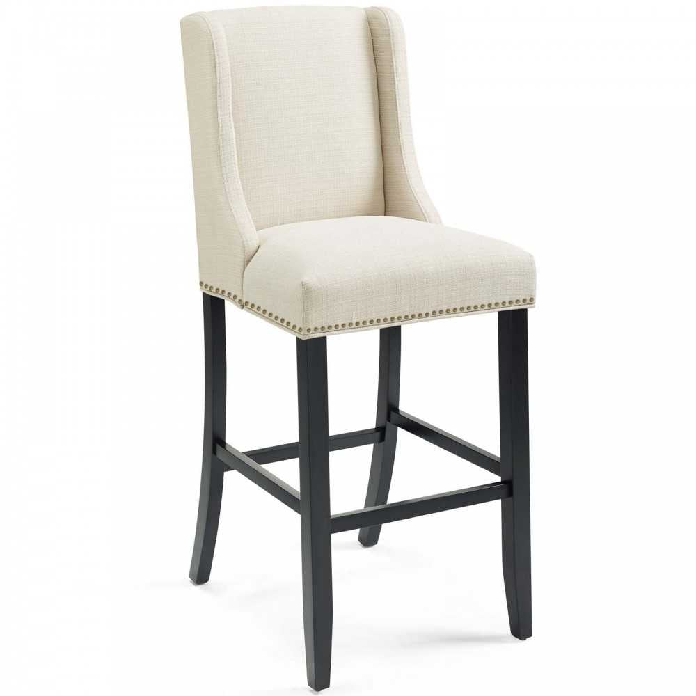 Baron Bar Stool Upholstered Fabric Set of 2, Beige