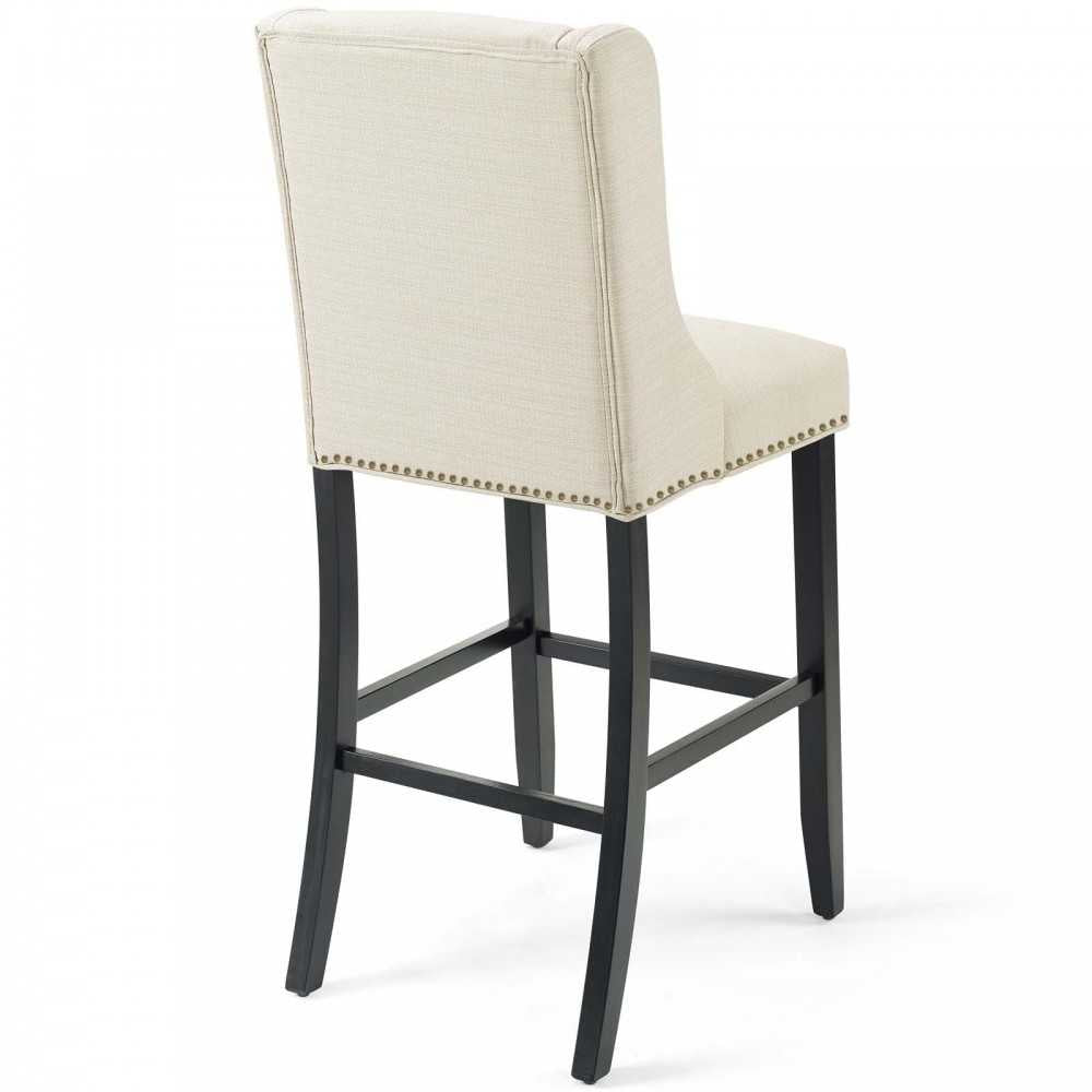 Baron Bar Stool Upholstered Fabric Set of 2, Beige