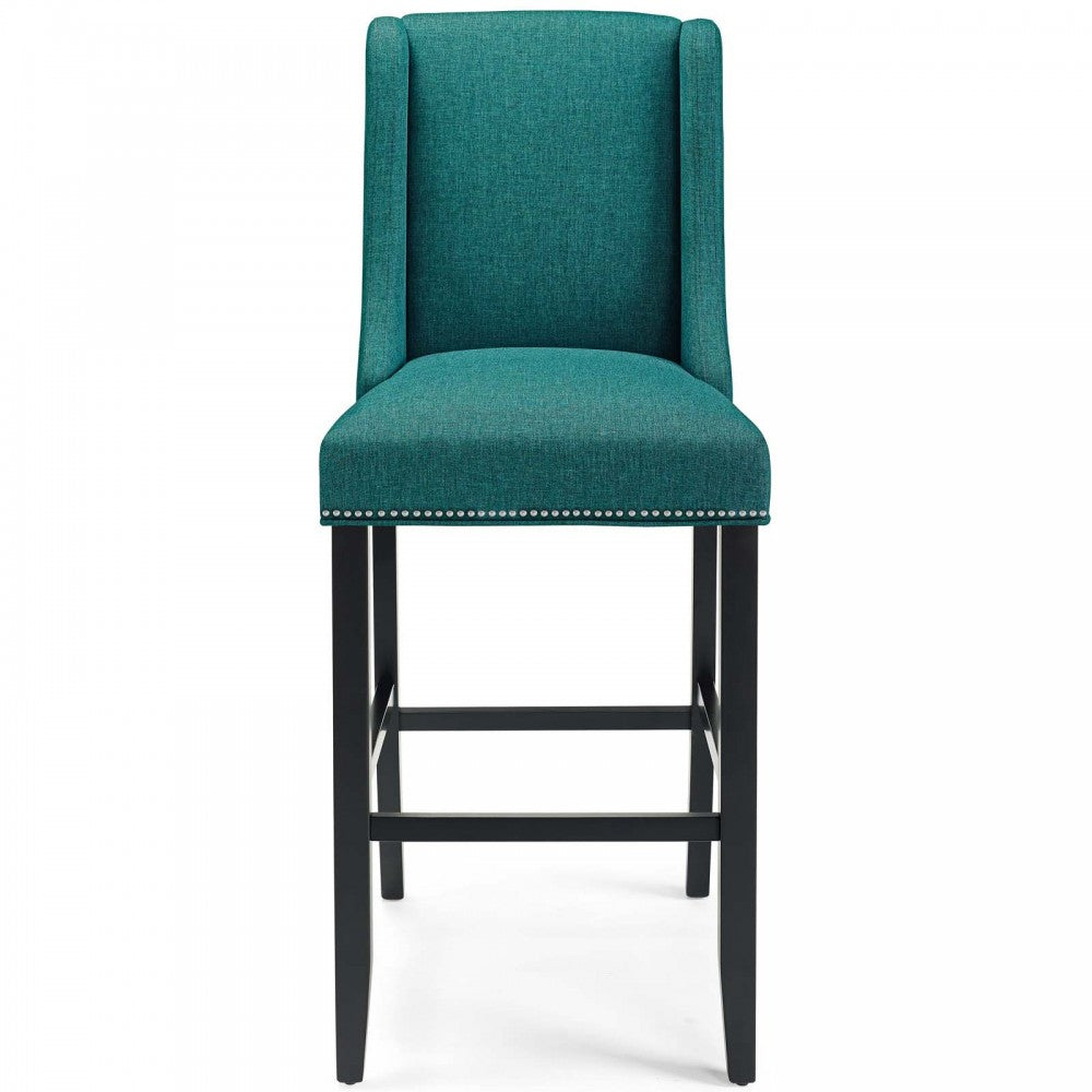 Baron Bar Stool Upholstered Fabric Set of 2, Teal