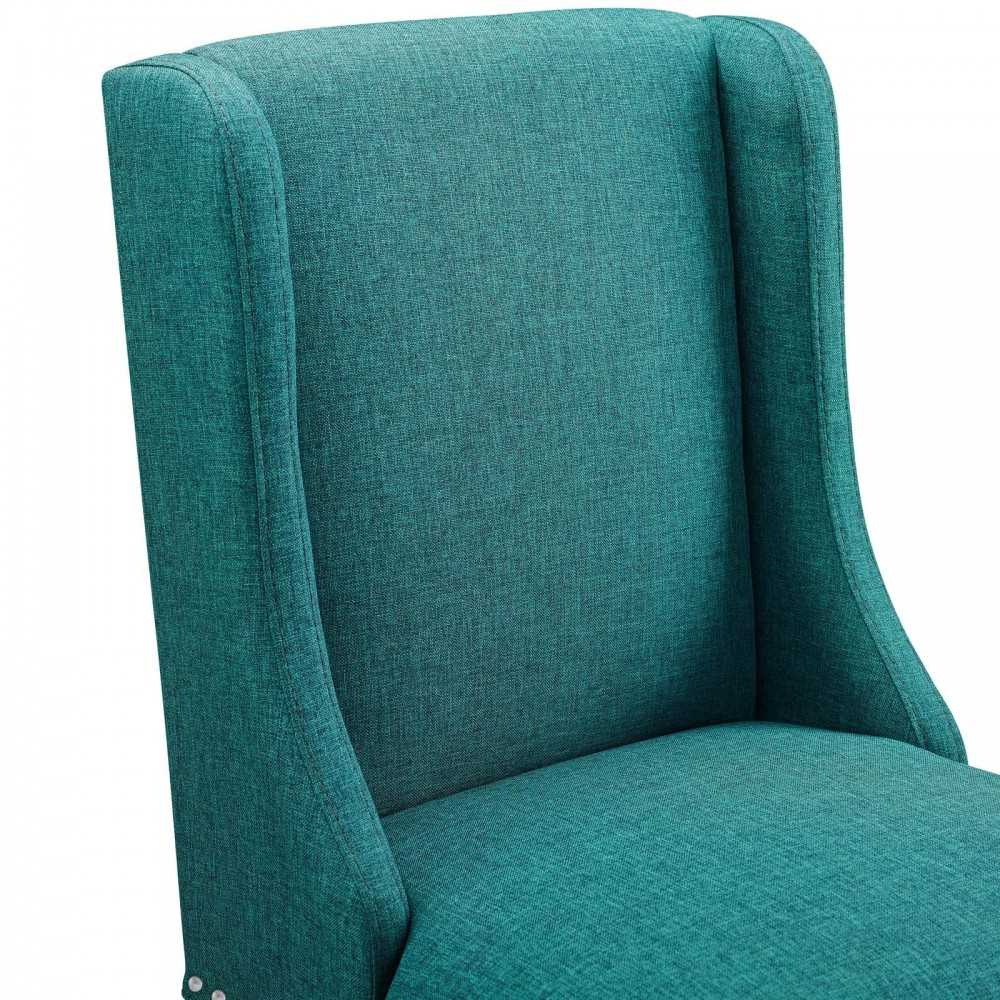 Baron Bar Stool Upholstered Fabric Set of 2, Teal