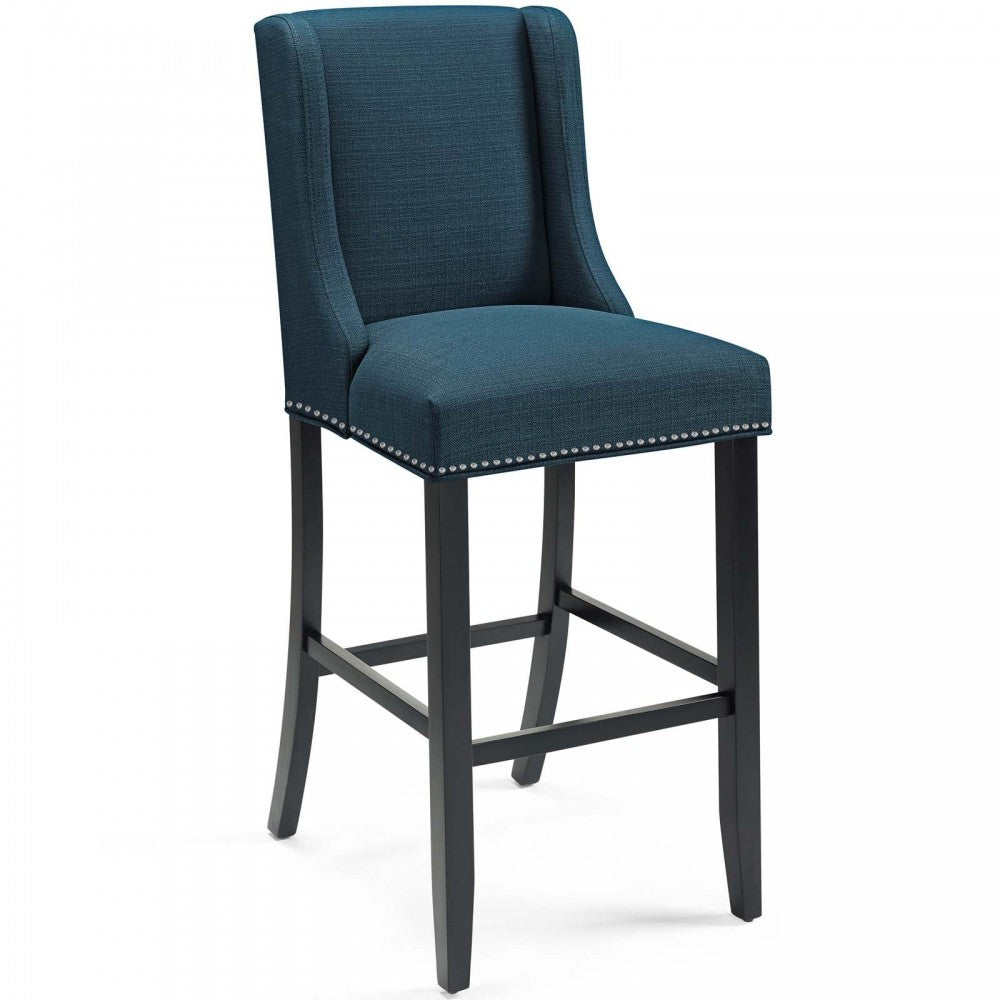 Baron Bar Stool Upholstered Fabric Set of 2, Azure