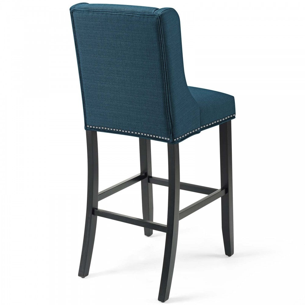 Baron Bar Stool Upholstered Fabric Set of 2, Azure