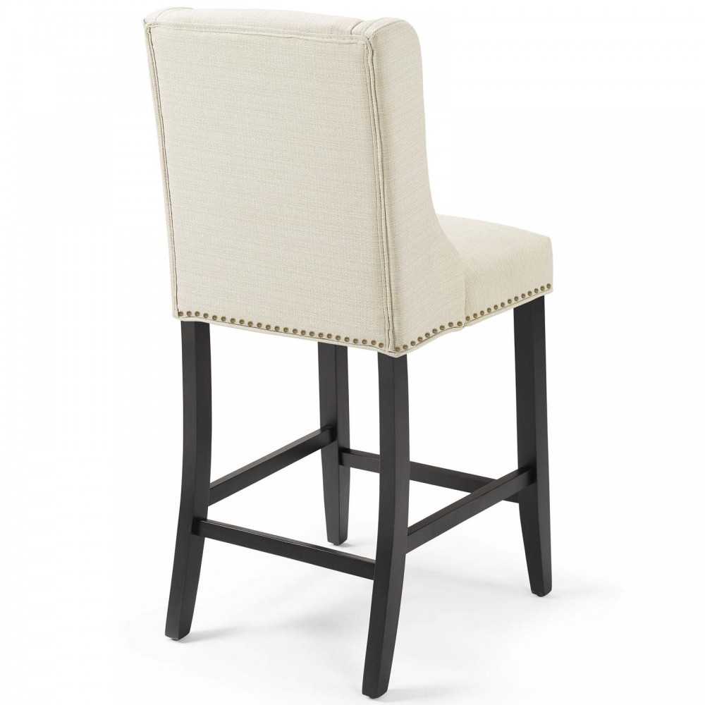 Baron Counter Stool Upholstered Fabric Set of 2, Beige