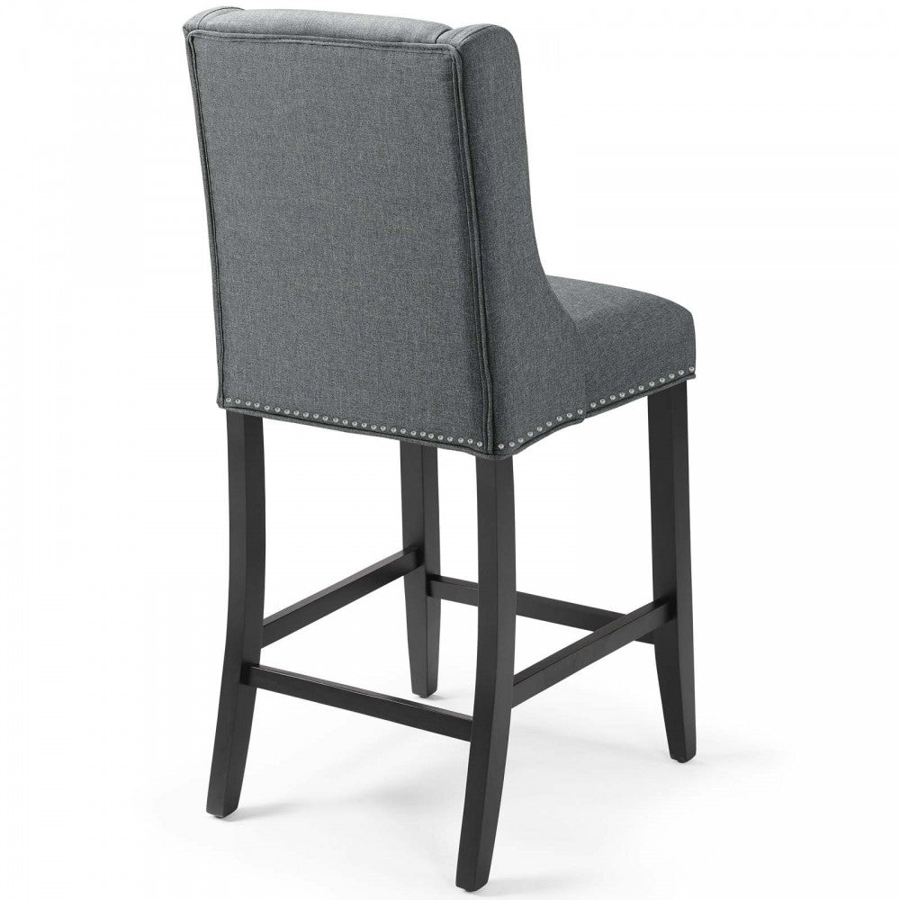 Baron Counter Stool Upholstered Fabric Set of 2, Gray