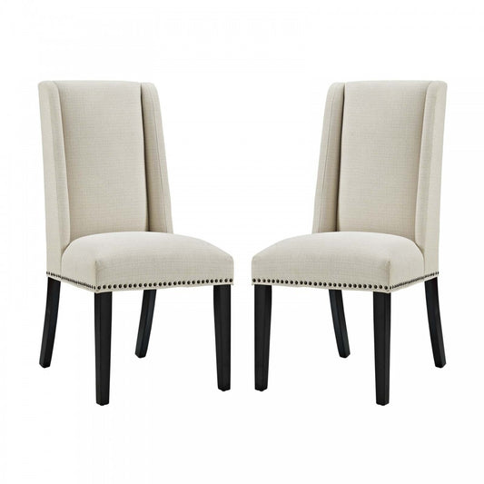 Baron Dining Chair Fabric Set of 2, Beige