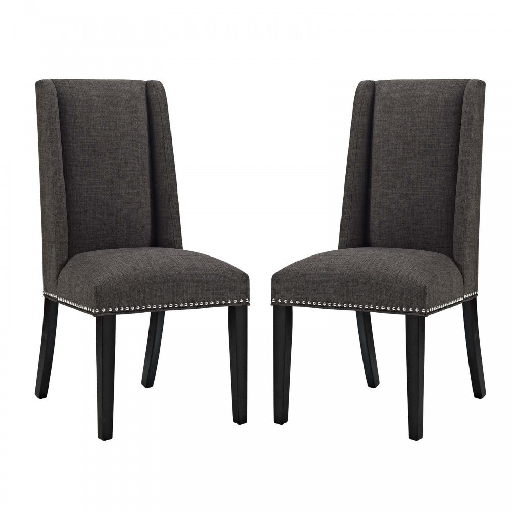 Baron Dining Chair Fabric Set of 2, Brown