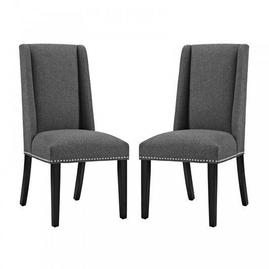 Baron Dining Chair Fabric Set of 2, Gray