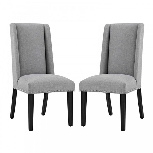 Baron Dining Chair Fabric Set of 2, Light Gray