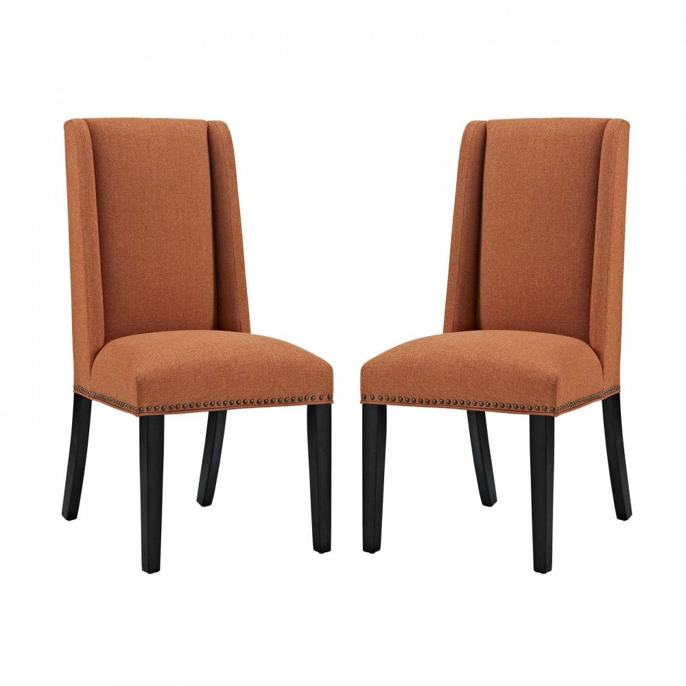 Baron Dining Chair Fabric Set of 2, Orange