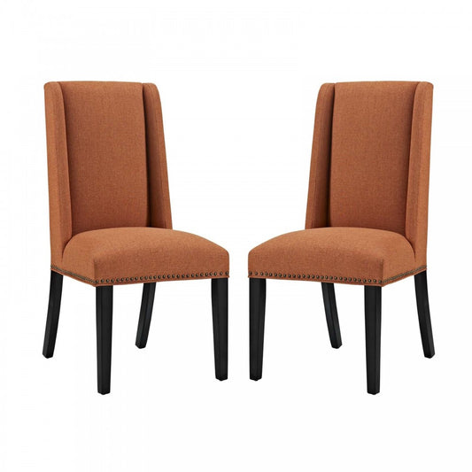 Baron Dining Chair Fabric Set of 2, Orange