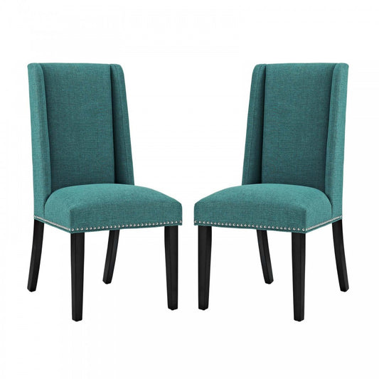 Baron Dining Chair Fabric Set of 2, Teal