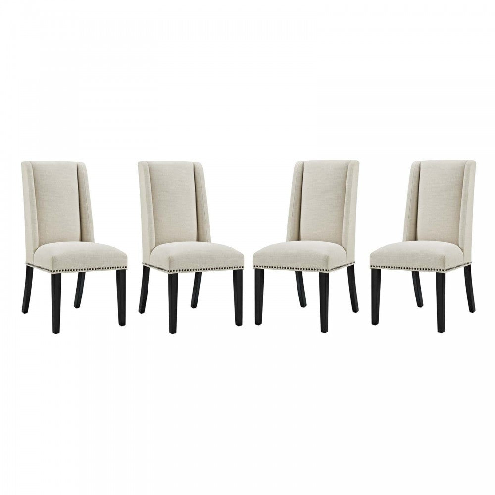Baron Dining Chair Fabric Set of 4, Beige