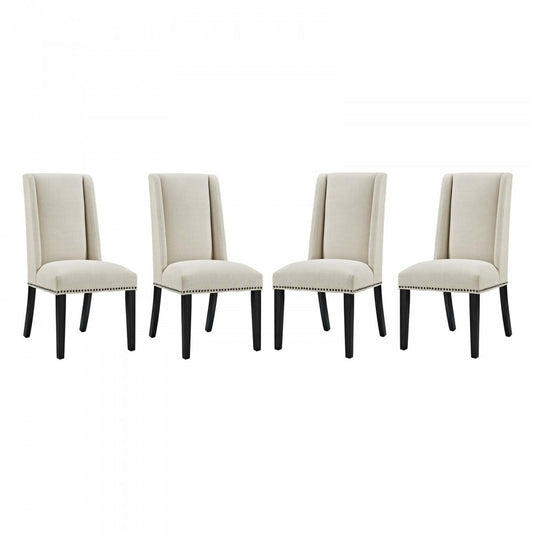Baron Dining Chair Fabric Set of 4, Beige